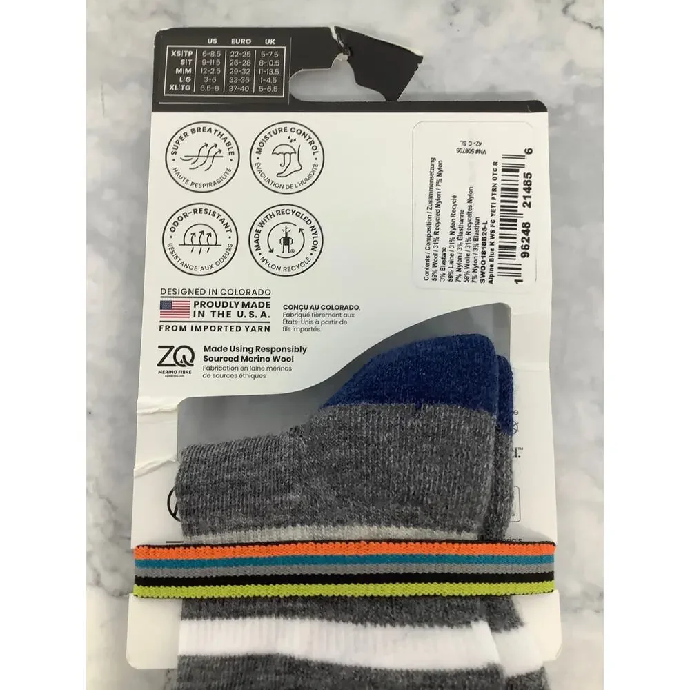 Smartwool Kids Large Blue Wintersport Yeti Pattern Full Cushion OTC Socks L9-39